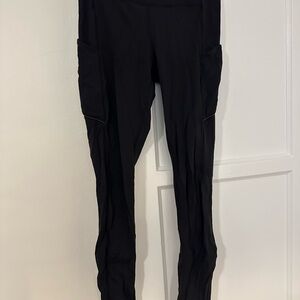 lululemon athletica Black Leggings with pockets and zipper back